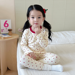 内衣居家春秋款 男童女童秋衣秋裤 睡衣宝宝家居服 秋季 儿童秋衣套装