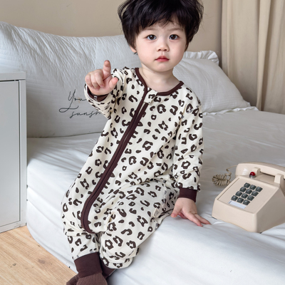 儿童连体睡衣男童纯棉加厚秋冬款