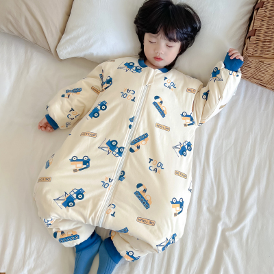 儿童连体睡衣冬季加厚款夹棉保暖