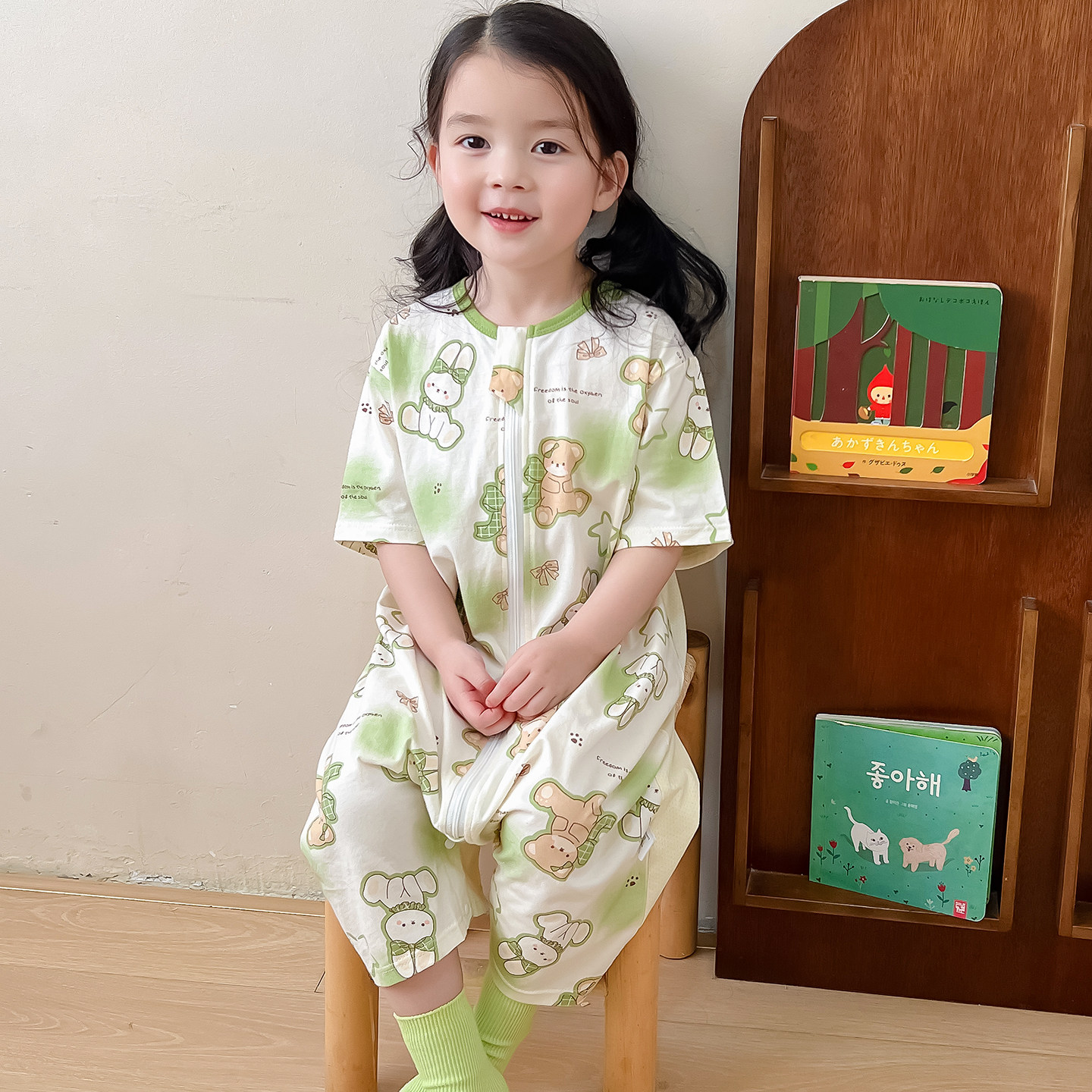 后背网眼宝宝连体睡衣夏季家居服