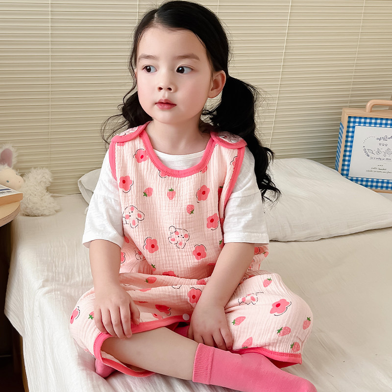 宝宝睡觉护肚子神器纯棉肚兜儿童护肚围防着凉肚脐婴儿睡袋夏季女