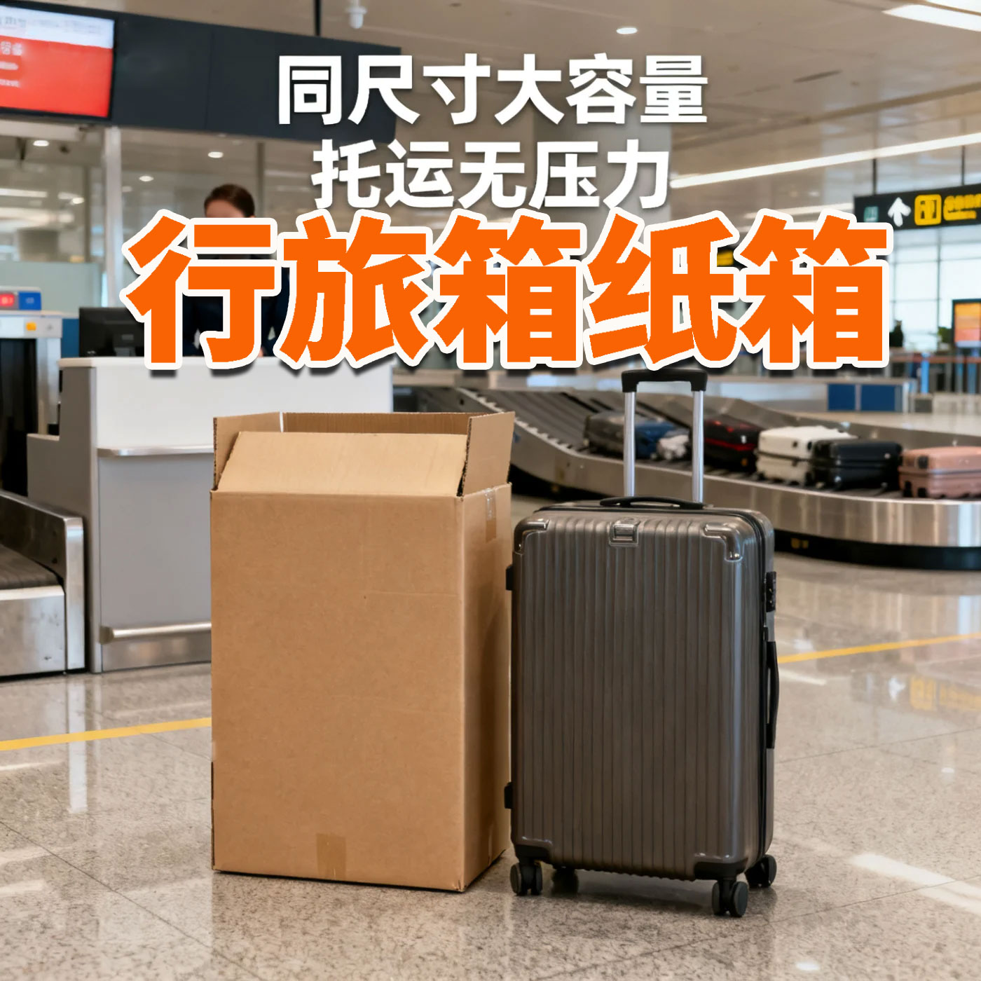 邮寄21/24/28寸行旅箱托运纸箱拉杆行李箱打包快递收纳包装纸盒子