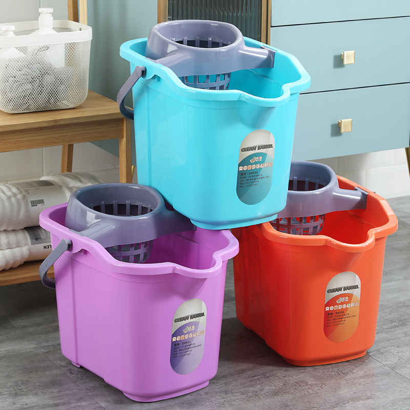 拖把桶水桶地拖桶加厚塑料家居拖地桶单桶免手洗墩布桶拖布桶带轮