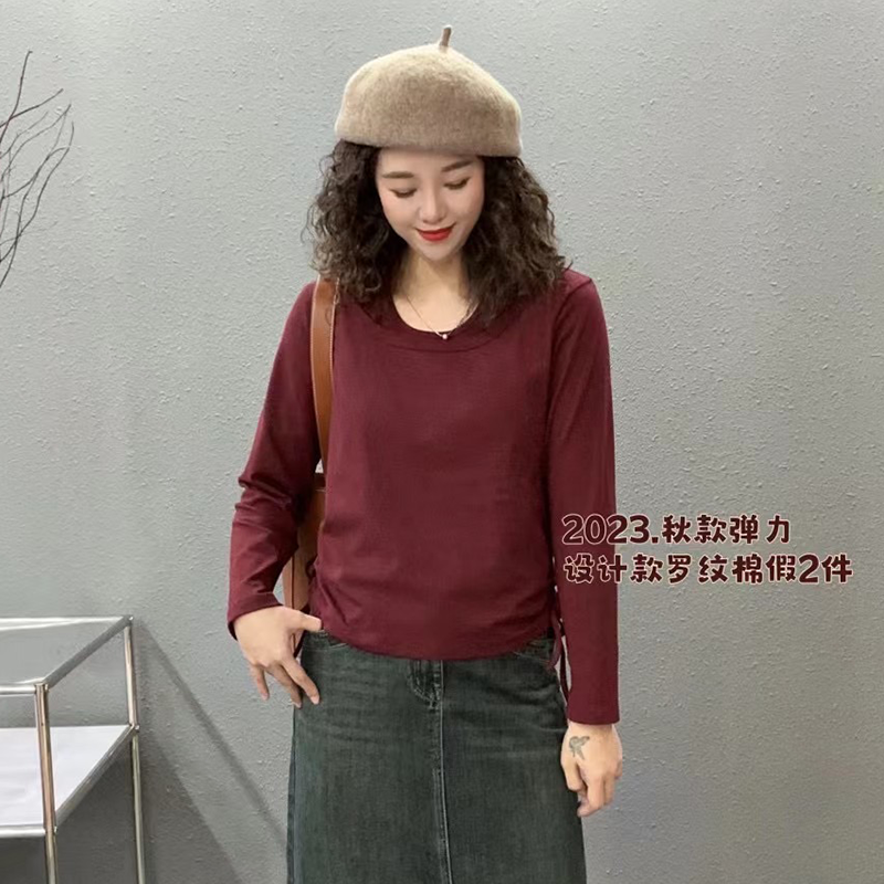 长袖通勤常规褶皱女生上衣