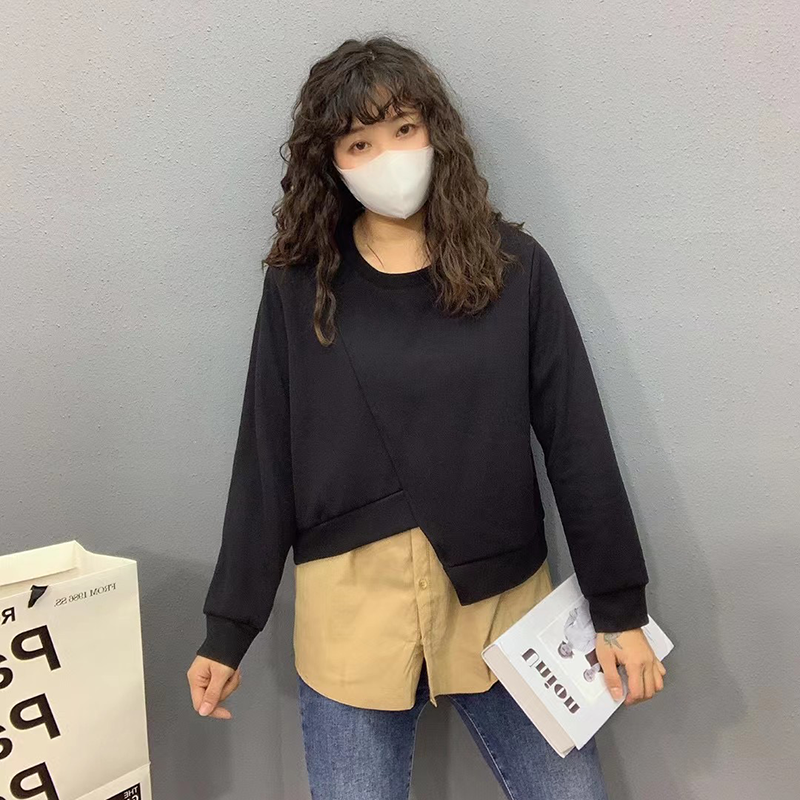 EF频道假两件卫衣常规韩版ins