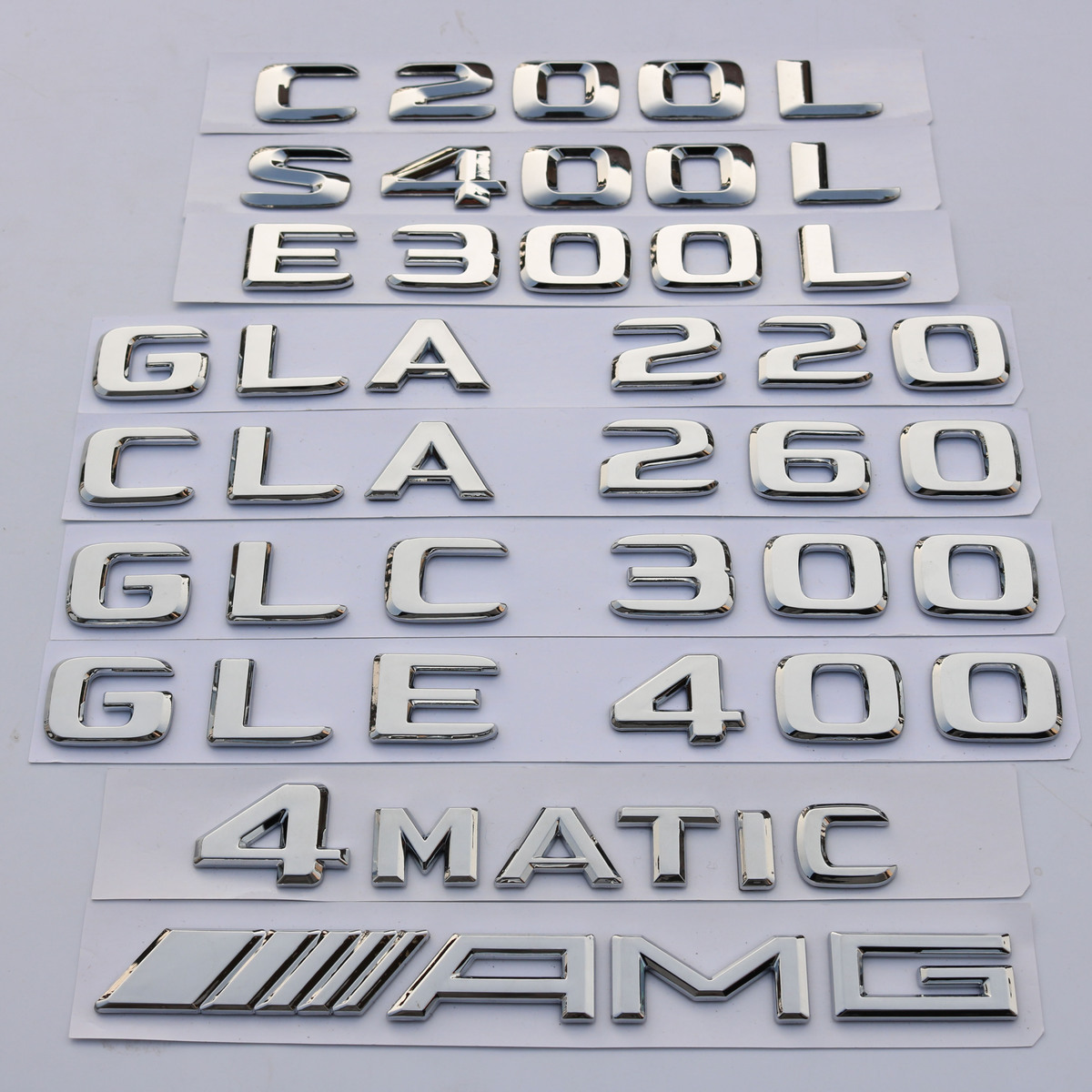 适用于奔驰车标E350L C200L S450L GLC300L GLE400改装后尾标车贴