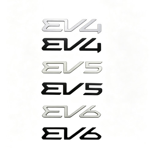 适用于现代KIA起亚改装EV4 EV5 EV6铝合金后尾标志贴新款凯酷车标