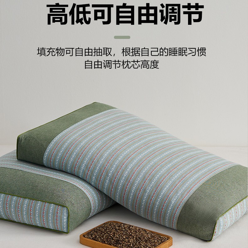 荞麦枕头成人家用人助护颈椎睡用眠荞麦皮壳硬枕芯带枕头套男