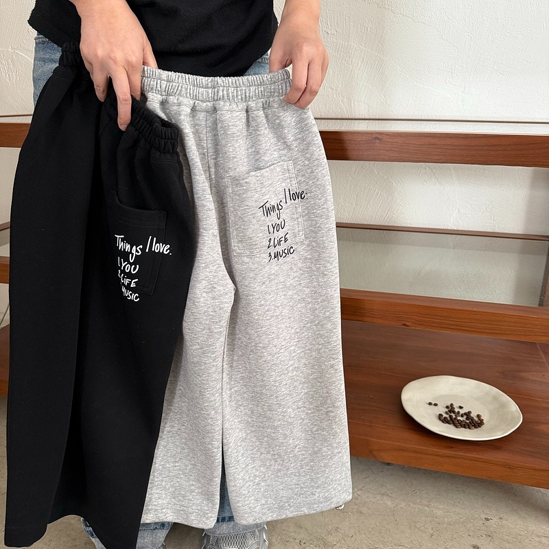 韩版字母洋气休闲裤百搭直筒裤子