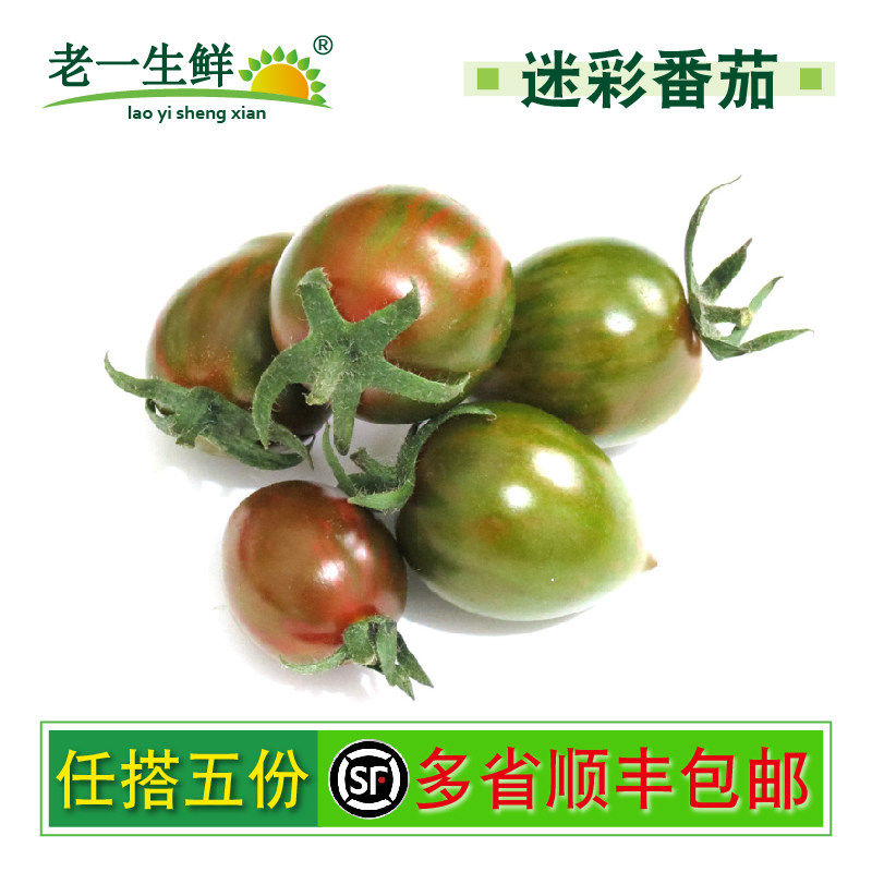 【老一生鲜】 迷彩番茄500g圣女果紫色樱桃黑小番茄迷彩小西红柿