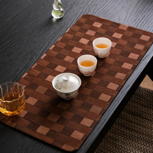 空歌 手工刺子绣复古双面茶垫 防烫茶席 新中式禅意茶垫