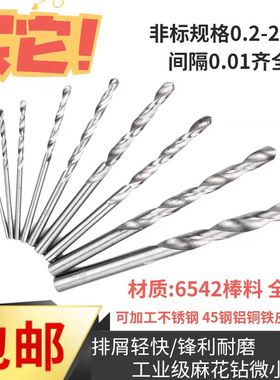 微型迷你直柄麻花钻小钻头白钢钻头0.2-3.99不锈钢钢件铁铜开孔钻