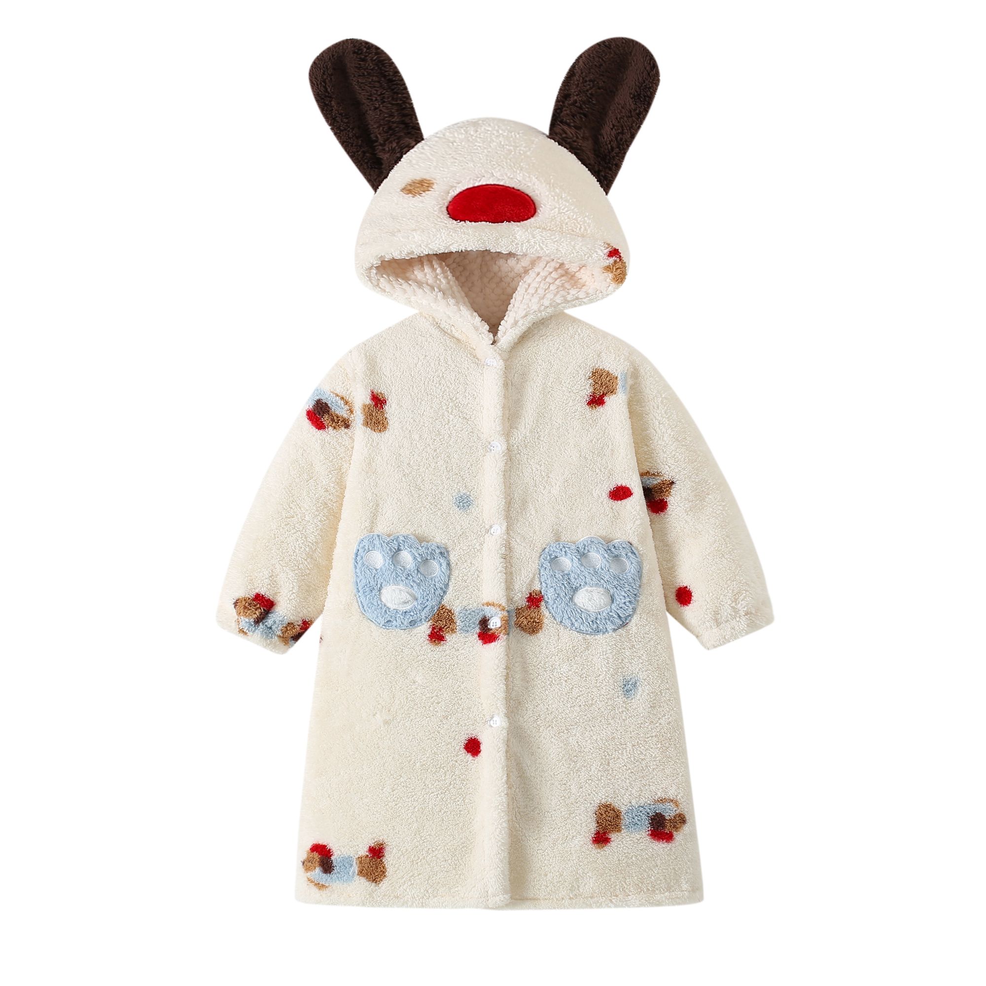 珊瑚绒睡衣腊肠小狗可爱睡袍亲子