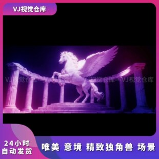 唯美意境 精致 光影 独角兽 酒吧舞台背景说唱live house视频素材