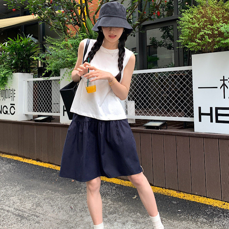 夏季学院风高腰显瘦A字半身裙
