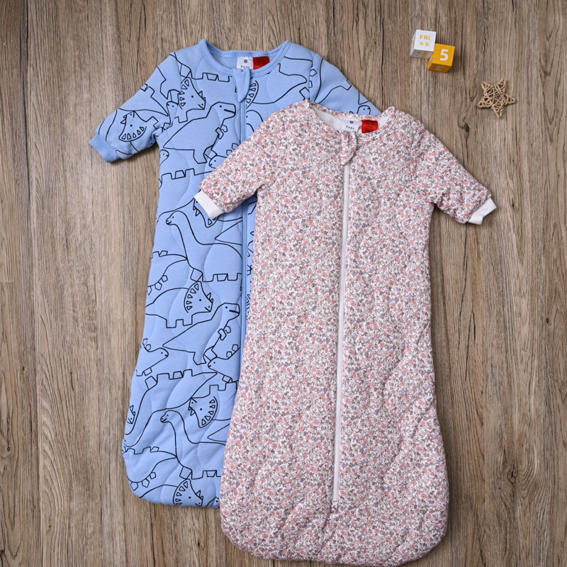 外贸欧美 婴儿睡袋宝宝春秋冬款纯棉拉链长袖夹棉连体抱被子2.5T