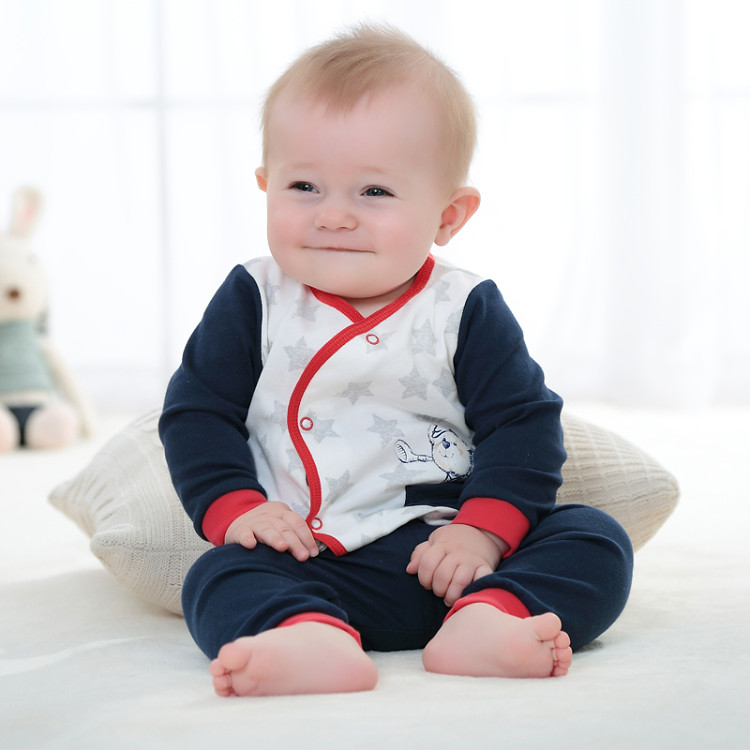 点点鹿男童春秋纯棉长袖内衣套装男宝家居服开衫秋衣秋裤子两件套