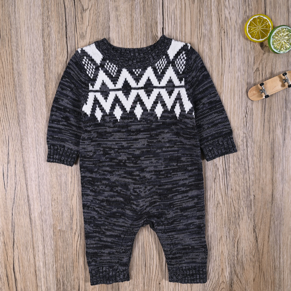 GA-ON外贸欧美婴儿春秋针织毛衣连体衣 新生儿男宝长爬服毛线爬衣