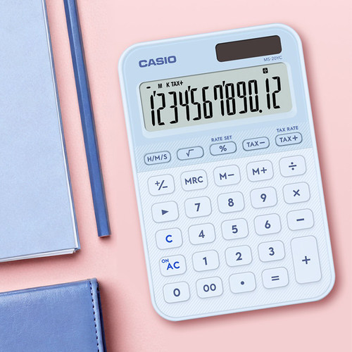 {炫彩新品}卡西欧计算器多色办公用女神款办公机MS-20YC/SL-310YC学生专用小学计算机小型时尚新品