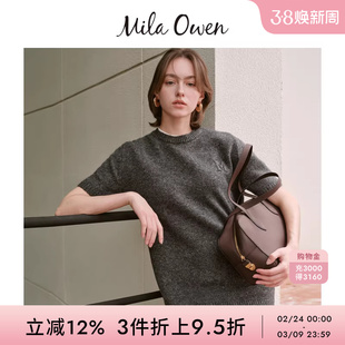 Mila Owen秋冬休闲百搭短袖针织衫迷你连衣裙09WNO244006