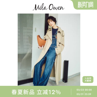 背带牛仔裤 Mila 复古纯棉工装 时尚 09WFP261130 Owen26春夏新品