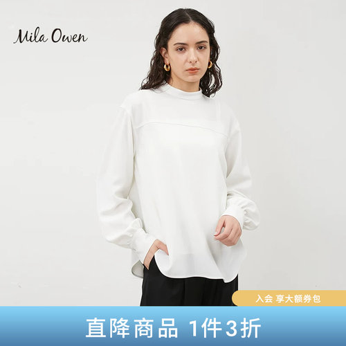 MilaOwen高领设计衬衫