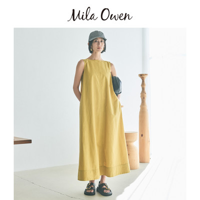 Mila Owen24春夏新品休闲一字领无袖露背连衣裙含抹胸09WFO242920