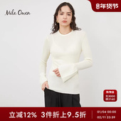 薄款 Mila Owen春夏简约纯色气质喇叭袖 针织打底09WNT241023