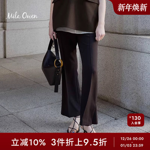 Mila 09WFP231014 Owen春夏休闲通勤中线设计显瘦松紧腰微喇长裤