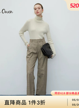 Mila Owen秋冬日系简约气质通勤高腰直筒休闲西装裤09WFP234046
