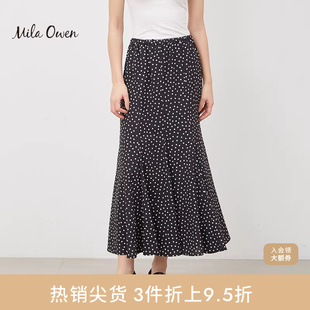新款 春夏季 通勤波点鱼尾半身裙伞裙09WFS241105 Owen Mila
