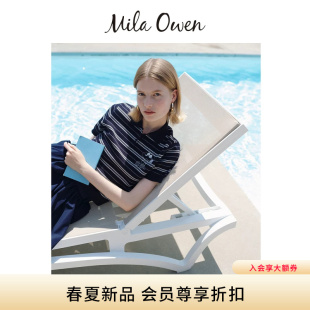 Mila Owen26春夏新品史努比联名刺绣polo领针织上衣09WNT262153