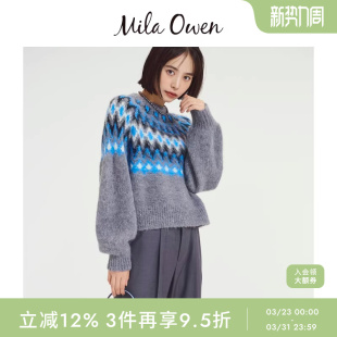 Mila 蓬松羊驼毛混纺北欧风毛衣09WNT255133 Owen秋冬时尚