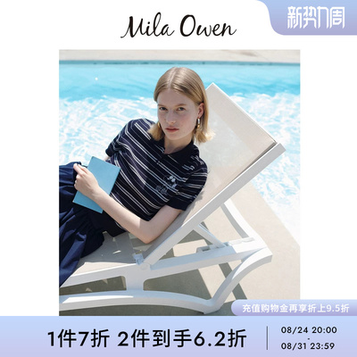 Mila Owen26春夏新品史努比联名刺绣polo领针织上衣09WNT262153