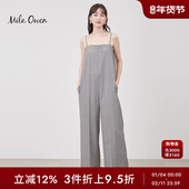 Mila Owen春夏休闲简约后松紧直筒阔腿连体裤 09WFO241081