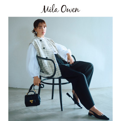 Mila Owen24春夏新品休闲通勤高腰阔腿可拆背带西装裤09WFP242921