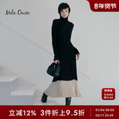 高领罗纹长袖 Mila Owen秋冬休闲气质修身 针织连衣裙09WNO241957