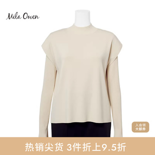 Mila 09WNT241322 Owen春夏简约半高圆领背心针织上衣套装