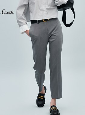 Mila Owen秋冬通勤百搭简约松紧高腰纯色休闲西裤09WFP234157