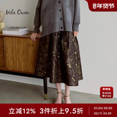 Mila Owen秋冬时尚 气质松紧高腰提花蛋糕半身裙09WFS234109