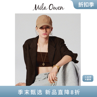外套09WFJ252162 Mila Owen25春夏新品 简约通勤薄款 翻领休闲西装