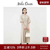 Mila Owen秋冬日系优雅泡泡袖 印花雪纺连衣裙09WFO244036