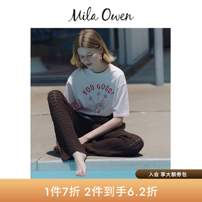 Mila Owen26春夏新品史努比联名印花纯棉短袖T恤09WCT262023