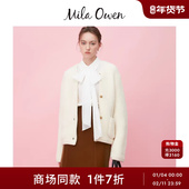 纯色百搭羊毛混纺贴袋针织开衫 Mila Owen25秋冬新品 09WND254135