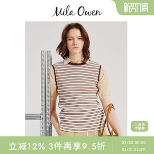 Mila 针织背心09WNT252303 Owen春夏简约百搭日系圆领无袖