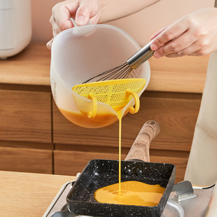 日本进口鸡蛋液去筋过滤盆厨房烘焙做玉子蛋羹带刻度量杯大搅拌碗