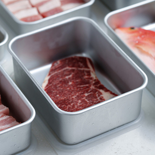 日本谷口金属进口铝制饭盒冰箱冷冻盒子冰箱食物收纳盒急速保鲜盒