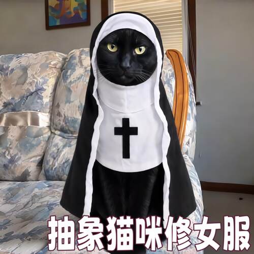 猫咪修女服抽象可爱小士