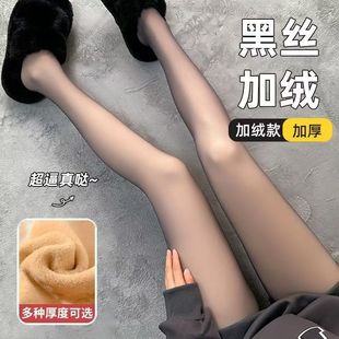 袜打底裤 秋冬打底裤 女防勾丝袜透肤连裤 打底裤 加绒加厚黑透肤大码