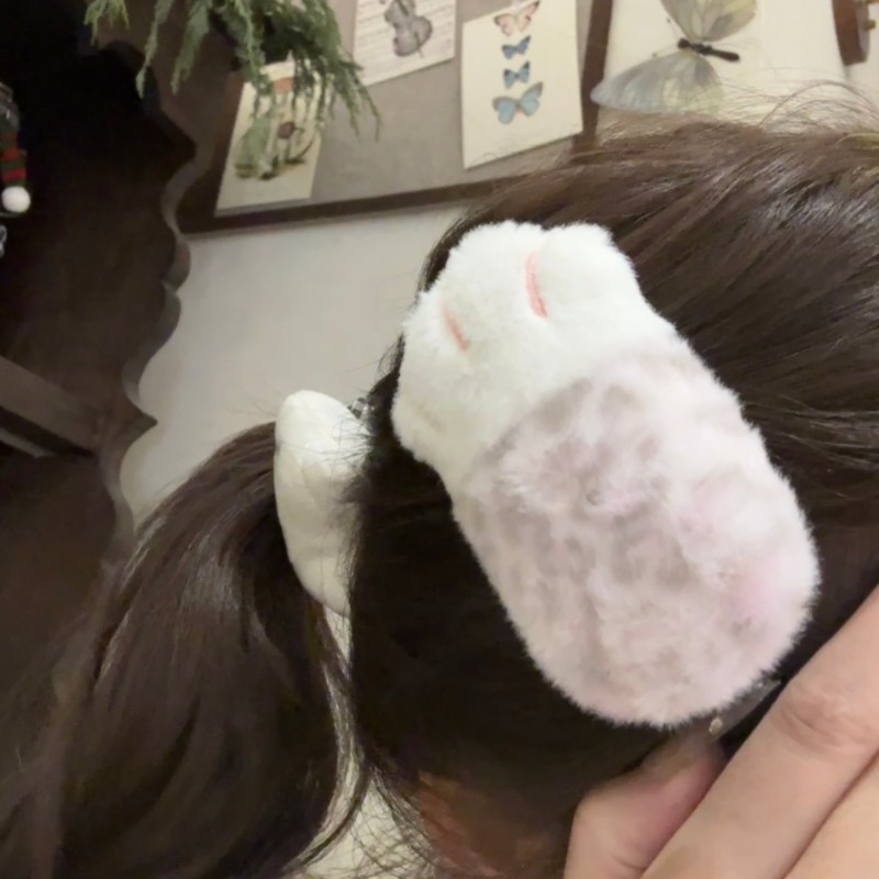 2026新款可爱小猫爪发夹发饰夹子毛绒秋冬刘海夹发卡头饰女韩版m